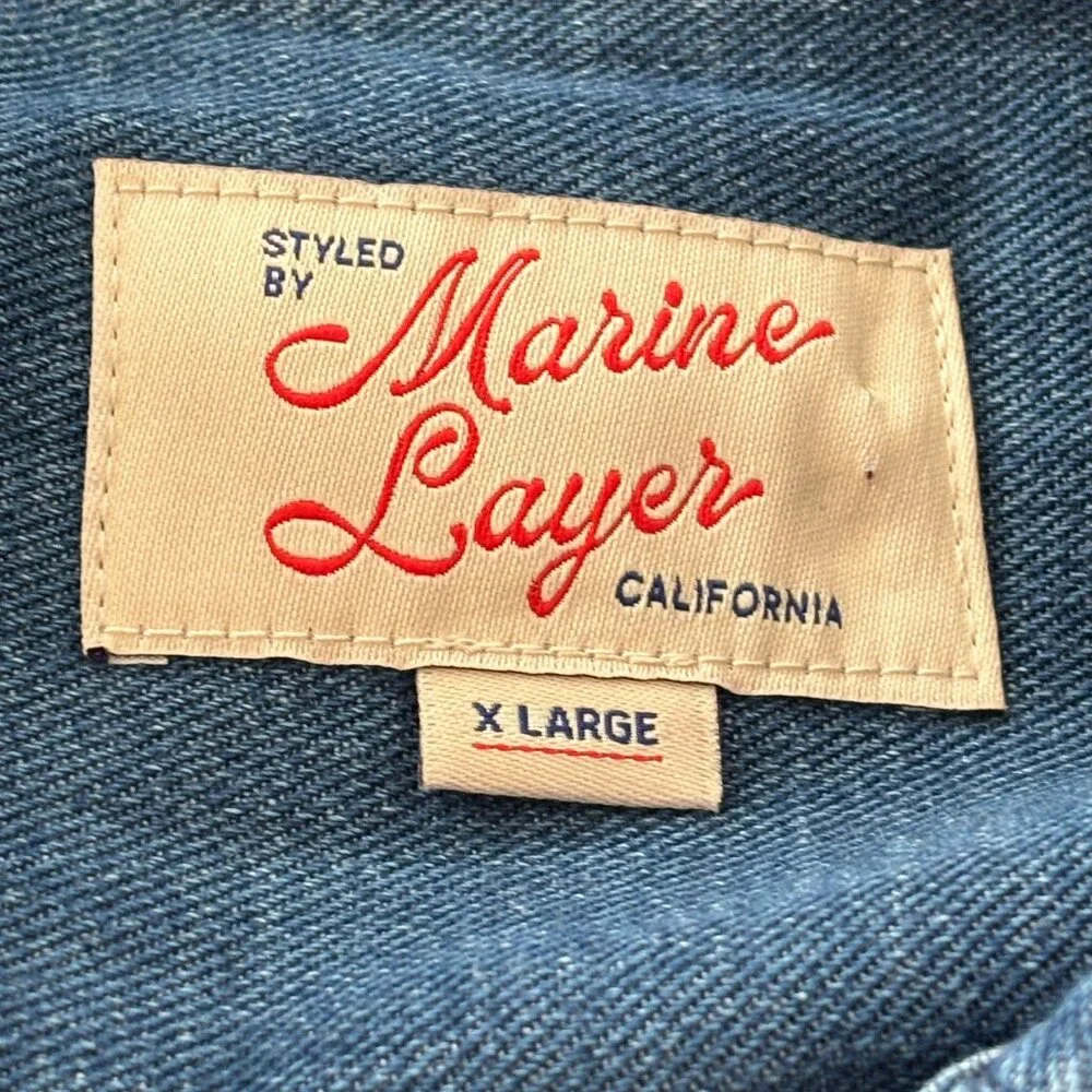 Marine Layer Indigo Blue Chambray Button Polo Dress - Picture 7 of 11